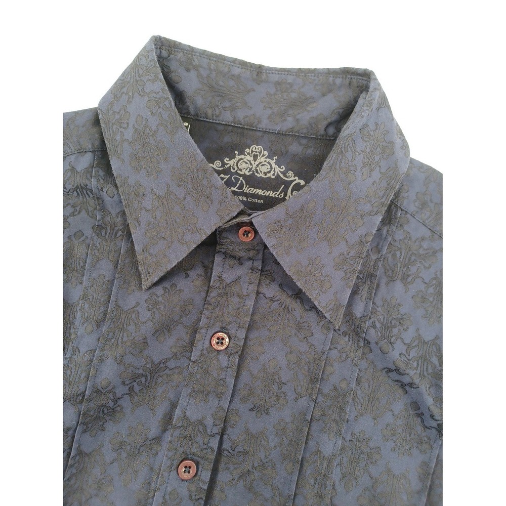 7 Diamonds Mens Large Long Sleeve Paisley Button-Down Shirt